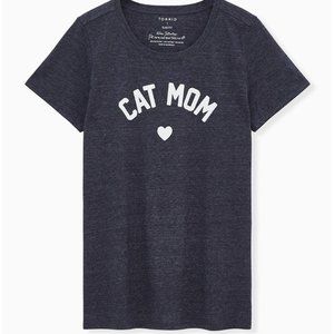 Torrid Cat Mom Graphic Tee - Heathered Navy Size 4